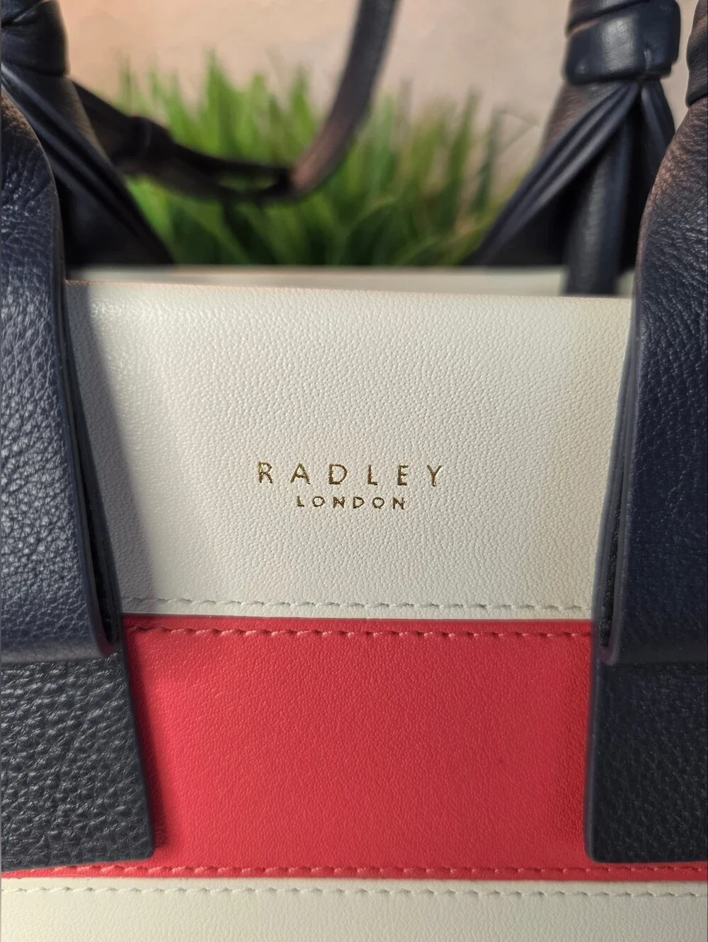 Radley London Finch Lane Stripe Leather Small Grab Crossbody Satchel